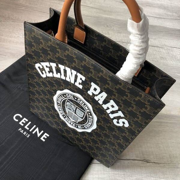 最高等級A貨celine黃褐色塗層帆布小牛皮手提斜跨肩背blpj13473