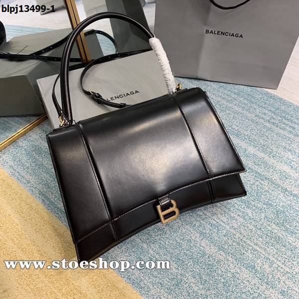 最高等級balenciaga黑色沙漏包Hourglass鱷魚紋沙漏包牛皮質感blpj13499