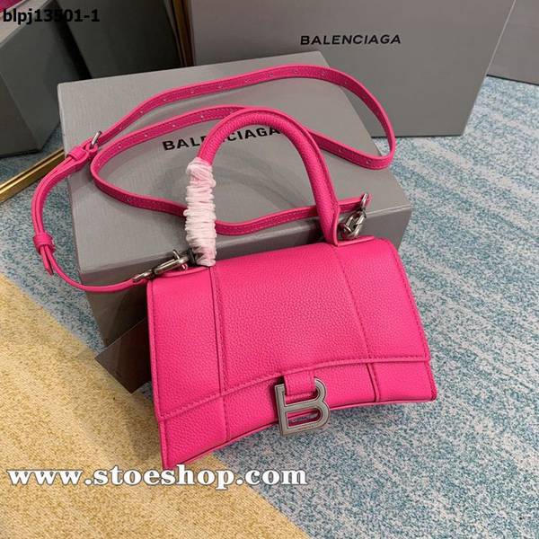 高仿包包批發balenciaga鑽石紋螢光玫紅沙漏包Hourglass沙漏包牛皮質感blpj13501