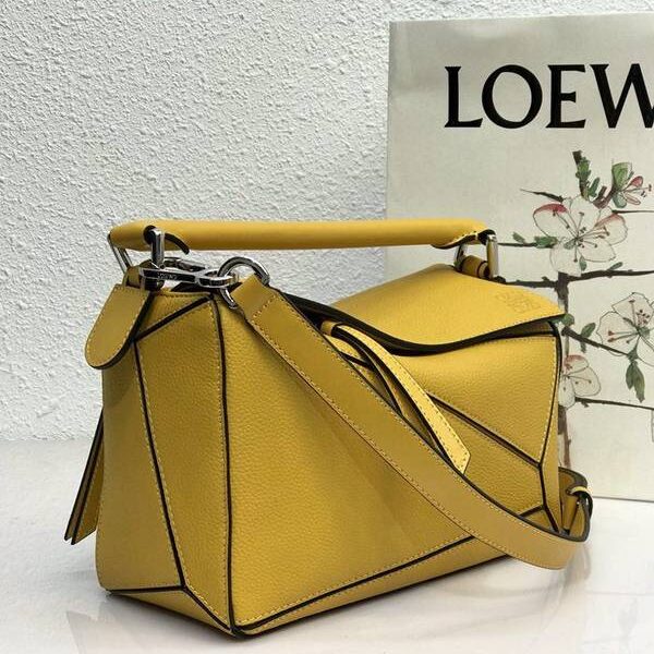 奢侈品1：1LOEWE荔枝黃Puzzle 羅意威進口西班牙小牛皮blpj13512