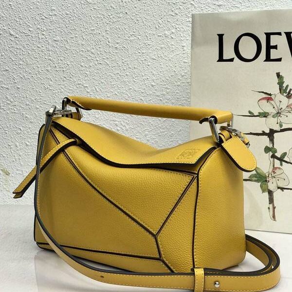 奢侈品1：1LOEWE荔枝黃Puzzle 羅意威進口西班牙小牛皮blpj13512
