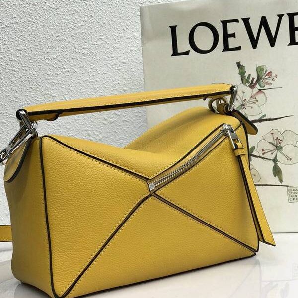 奢侈品1：1LOEWE荔枝黃Puzzle 羅意威進口西班牙小牛皮blpj13512