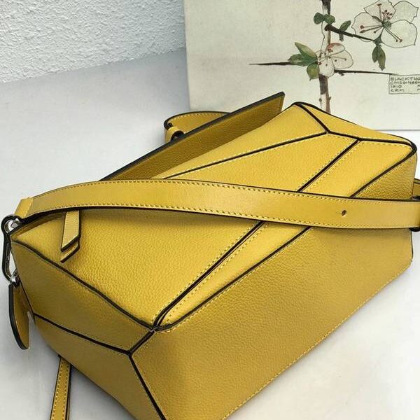 奢侈品1：1LOEWE荔枝黃Puzzle 羅意威進口西班牙小牛皮blpj13512