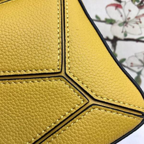 奢侈品1：1LOEWE荔枝黃Puzzle 羅意威進口西班牙小牛皮blpj13512