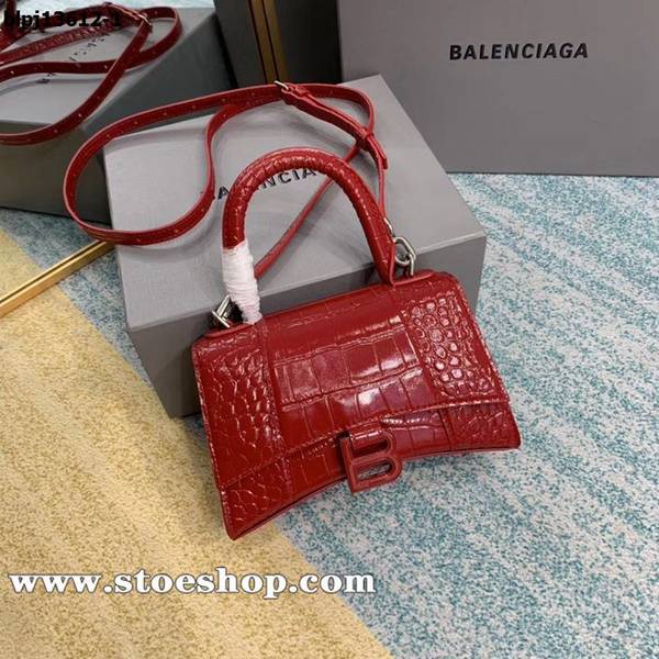 最高等級balenciaga大紅鱷魚紋沙漏包Hourglass沙漏包牛皮質感blpj13612