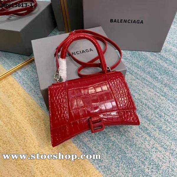 高仿名牌包balenciaga大紅鱷魚紋沙漏包Hourglass鱷魚紋沙漏包牛皮質感blpj13613