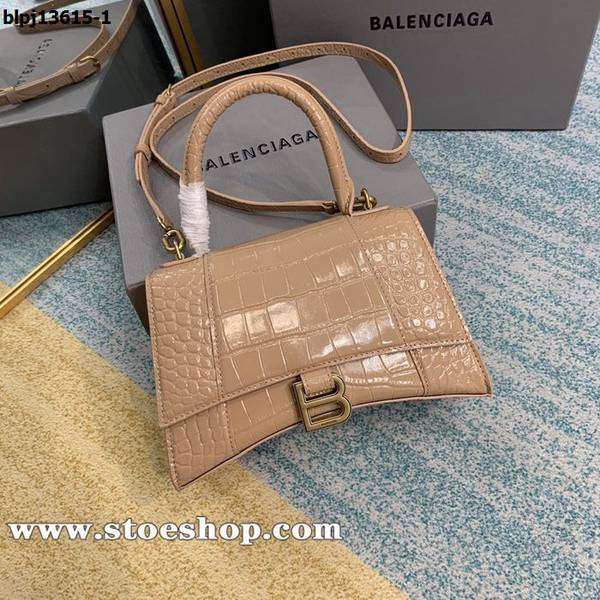 高仿精品批發balenciaga裸粉鱷魚紋Hourglass鱷魚紋沙漏包牛皮質感blpj13615