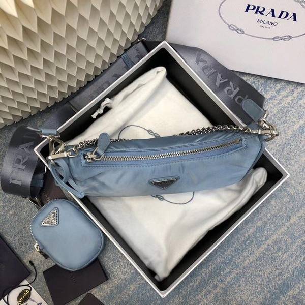 高仿精品prada霧霾藍頂級原單Prada新款nylon Hobo手拎/腋下包blpj13627 5 高仿精品prada霧霾藍頂級原單Prada新款nylon Hobo手拎/腋下包blpj13627