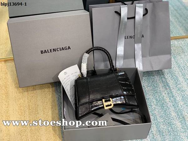 最高等級balenciaga三拼鱷魚蜥蜴蛇皮沙漏包Hourglass鱷魚紋沙漏包牛皮質感blpj13694