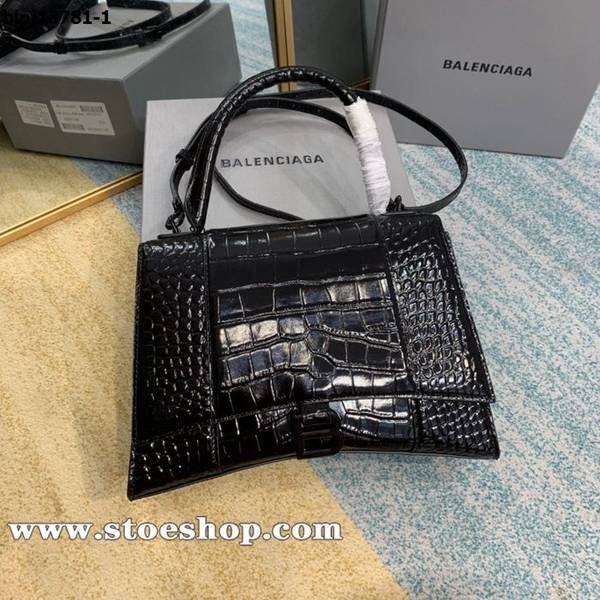 高仿包包批發balenciaga鱷魚紋黑扣沙漏包Hourglass鱷魚紋沙漏包blpj13781