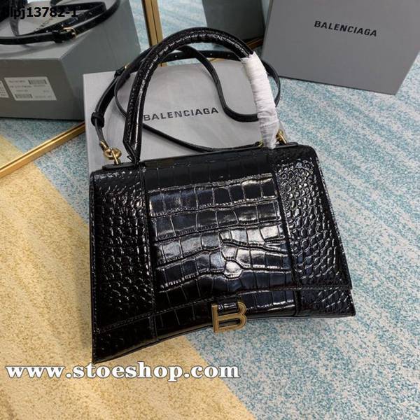 高仿精品批發balenciaga鱷魚紋金扣沙漏包Hourglass鱷魚紋沙漏包blpj13782
