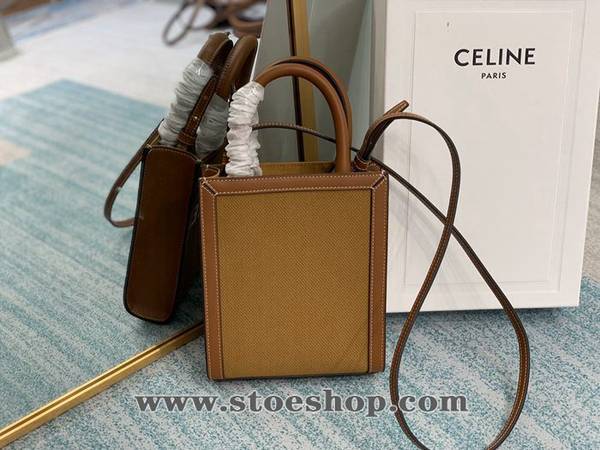 奢侈品a貨celineTriomphe Mini Cabas 咖啡布/棕色blpj13802 2 奢侈品a貨celineTriomphe Mini Cabas 咖啡布/棕色blpj13802