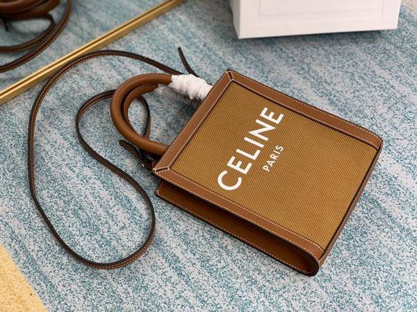 奢侈品a貨celineTriomphe Mini Cabas 咖啡布/棕色blpj13802 5 奢侈品a貨celineTriomphe Mini Cabas 咖啡布/棕色blpj13802