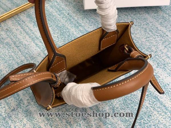 奢侈品a貨celineTriomphe Mini Cabas 咖啡布/棕色blpj13802 6 奢侈品a貨celineTriomphe Mini Cabas 咖啡布/棕色blpj13802