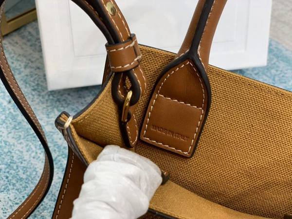 奢侈品a貨celineTriomphe Mini Cabas 咖啡布/棕色blpj13802 7 奢侈品a貨celineTriomphe Mini Cabas 咖啡布/棕色blpj13802