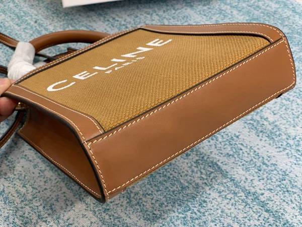 奢侈品a貨celineTriomphe Mini Cabas 咖啡布/棕色blpj13802 9 奢侈品a貨celineTriomphe Mini Cabas 咖啡布/棕色blpj13802