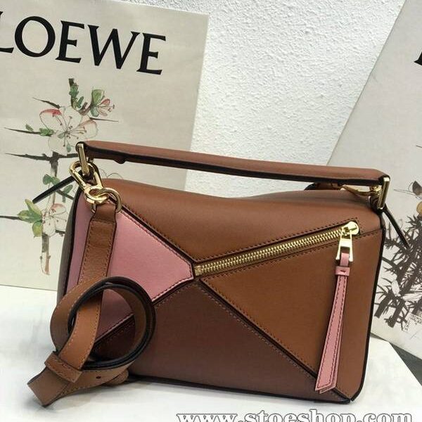 高仿包LOEWE棕拼粉Puzzle 羅意威進口西班牙小牛皮blpj13828 10 高仿包LOEWE棕拼粉Puzzle 羅意威進口西班牙小牛皮blpj13828