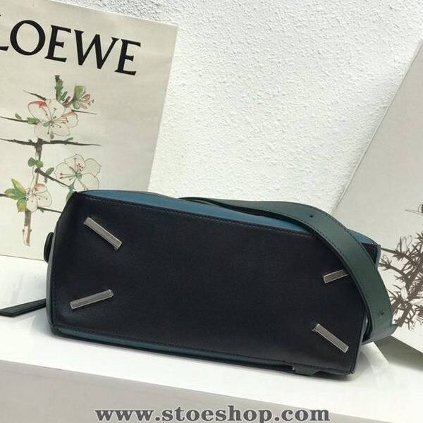 原單LOEWE 墨綠拼Puzzle 小牛皮