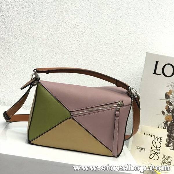 高仿包LOEWE淡紫拼Puzzle 羅意威進口西班牙小牛皮blpj13842