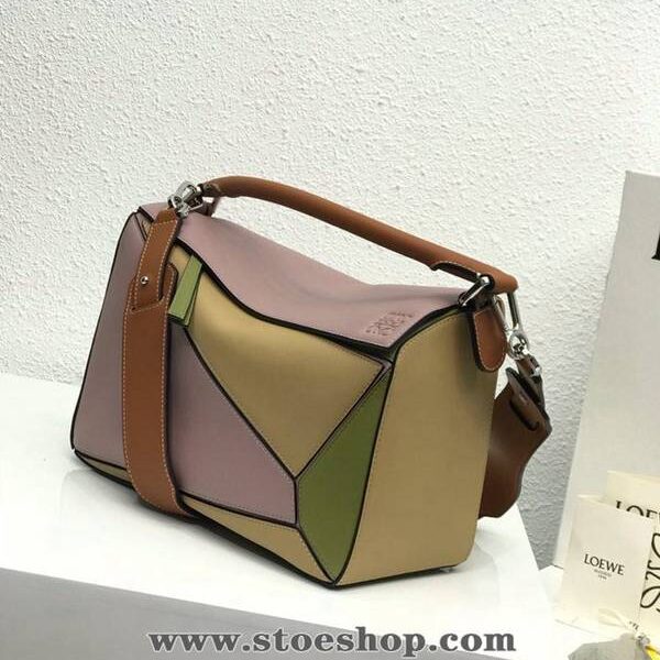 高仿包LOEWE淡紫拼Puzzle 羅意威進口西班牙小牛皮blpj13843