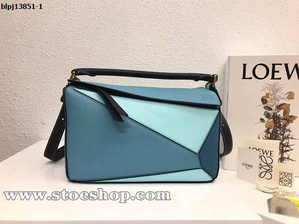 奢侈品1:1LOEWE淺藍拼色Puzzle 羅意威進口西班牙小牛皮blpj13851 1 奢侈品1:1LOEWE淺藍拼色Puzzle 羅意威進口西班牙小牛皮blpj13851