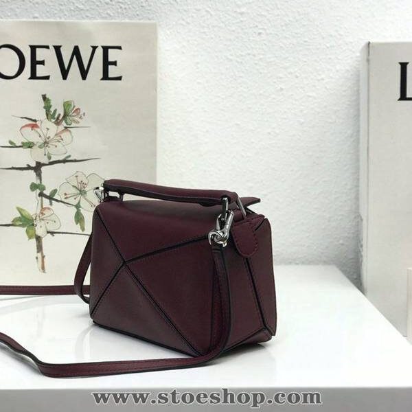 a貨LOEWE酒紅羅意威全新推出puzzle mini 進口小牛皮 德國進口莎菲線blpj13881