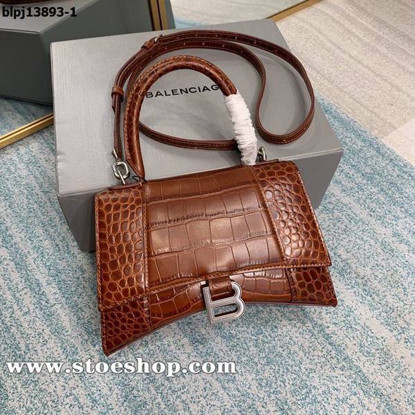 高仿名牌包balenciaga焦糖色鱷魚沙漏包Hourglass鱷魚紋沙漏包牛皮質感blpj13893