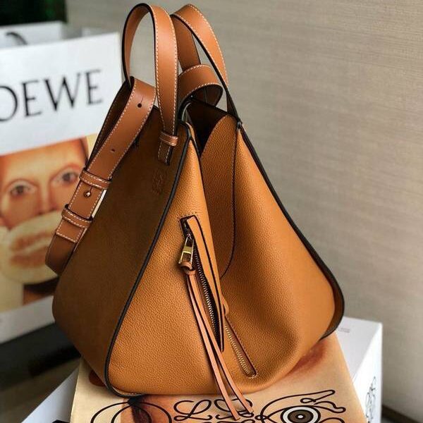 最高等級LOEWEHammock Bag正品開模荔枝紋牛皮拼進口小牛皮blpj13965