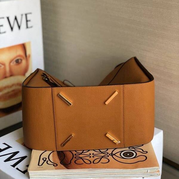 最高等級LOEWEHammock Bag正品開模荔枝紋牛皮拼進口小牛皮blpj13965