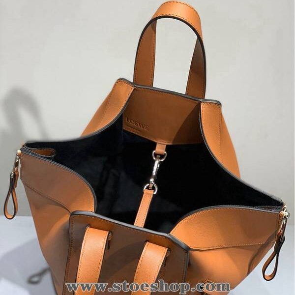 高仿精品LOEWE土黃Hammock bag 吊床包小牛皮blpj13966