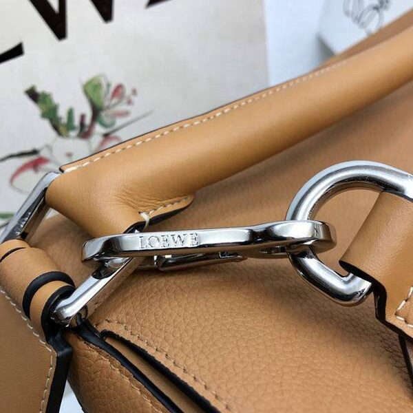 經典款A貨LOEWE羅意威櫃專爆款 Puzzle土黃荔枝男女通用進口西班牙小牛皮blpj14085
