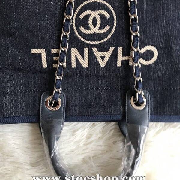 香奈兒 獨家高仿chanel 66941大號沙灘牛仔帆布包chanel deauville春夏迪拜度假系列經典購物袋帶手柄大號媽咪包chb10152