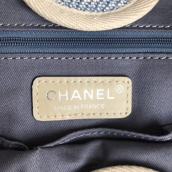 香奈兒後背包高仿chanel 66941大號沙灘牛仔帆布包chanel deauville春夏迪拜度假系列經典購物袋帶手柄大號媽咪包chb10154