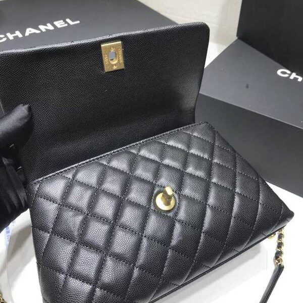 香奈兒包高仿chanel A92990最新棱格細顆粒壓花小牛皮配與棗紅蜥蜴紋手柄單肩斜挎手提中號口蓋包chb10179