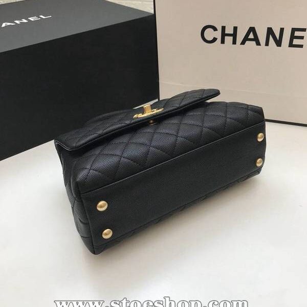 chanel背包1：1A92990最新棱格細顆粒壓花小牛皮配與小球紋手柄單肩斜挎手提中號口蓋包chb10181