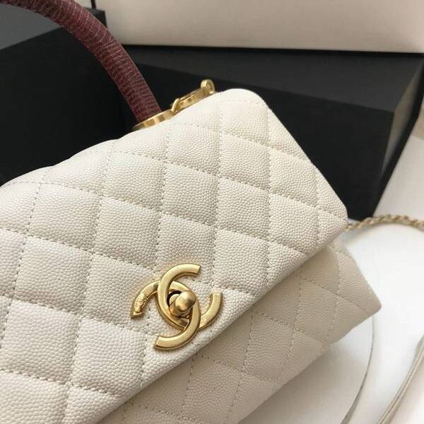 chanel長夾高仿A92990最新棱格細顆粒壓花小牛皮配與手柄單肩斜挎手提中號口蓋包chb10182