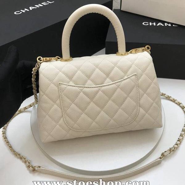 chanel短夾1:1A92990最新棱格細顆粒壓花小牛皮配與手柄單肩斜挎手提中號口蓋包chb10183