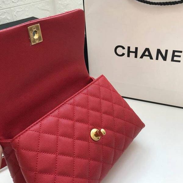 頂級高仿包包 chanel最新棱格細顆粒壓花小牛皮中號口蓋包