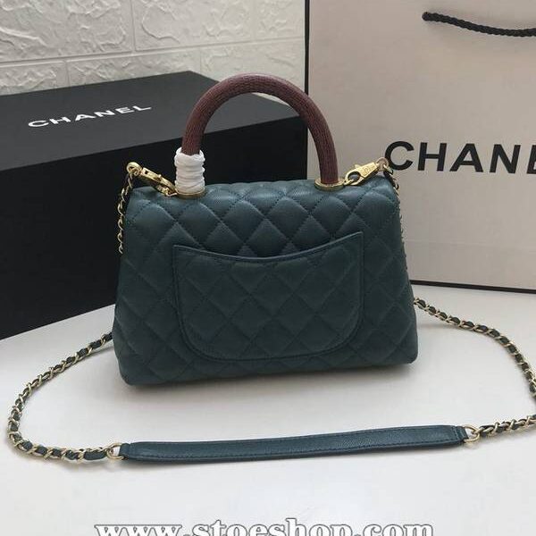 chanel 最新棱格 小牛皮 手提中號口蓋包