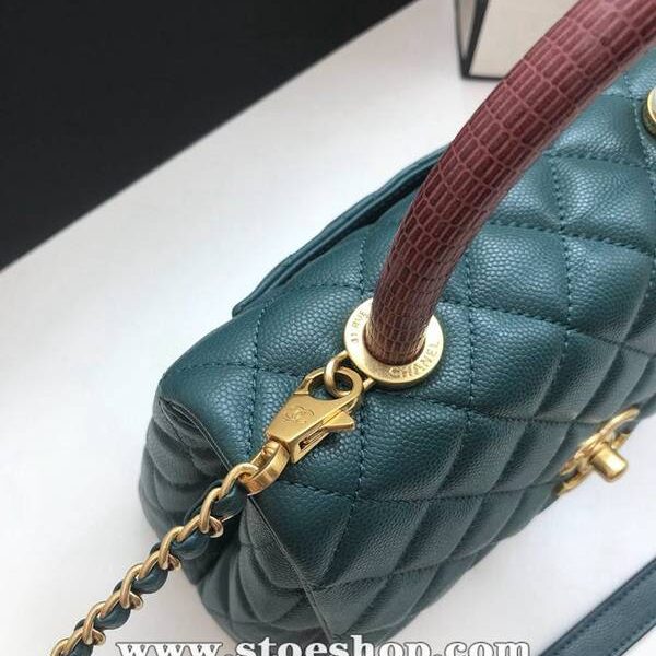 chanel 最新棱格 小牛皮 手提中號口蓋包