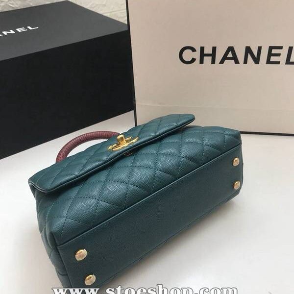 chanel 最新棱格 小牛皮 手提中號口蓋包