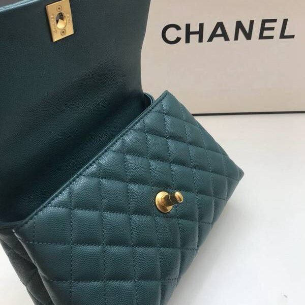chanel 最新棱格 小牛皮 手提中號口蓋包