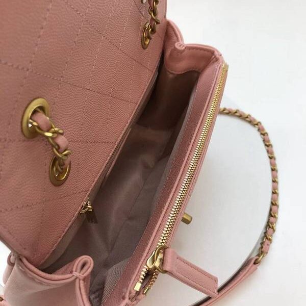 高仿chanel手袋高仿chanel/AS0371 19SS新款餃子包平紋小羊皮克拼小牛魚子醬chb10211