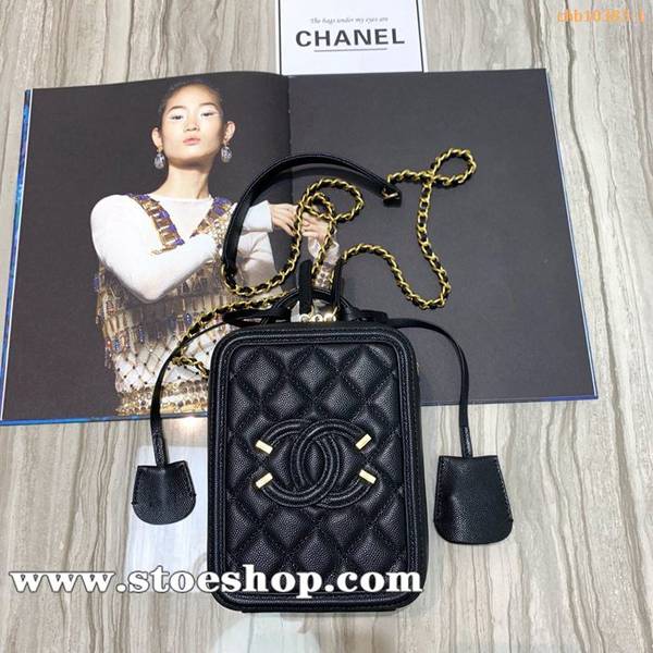 chanel經典款chanel2019秋季專櫃同步最新款豎版化妝包復古盒子chb10383