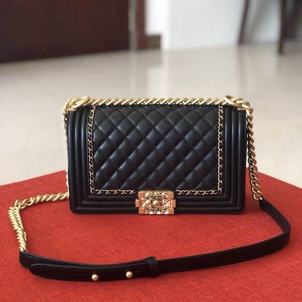 原單chanelchanel67086黑色原單質量原單進口胎牛皮chb10395