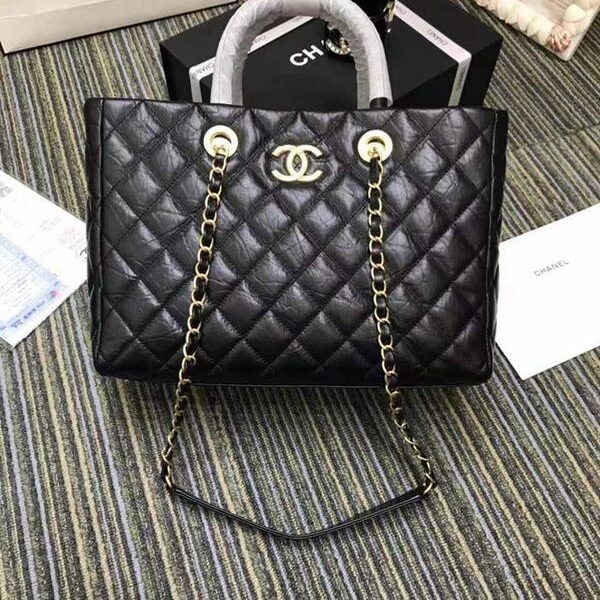 chanel飾品香奈兒A57974最新款棱格顆粒壓花小牛皮配與手柄母子購物小號手提包chb10398