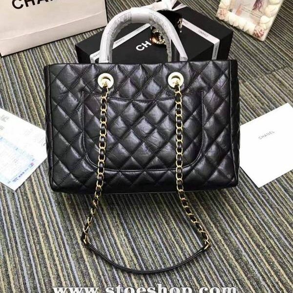 chanel飾品香奈兒A57974最新款棱格顆粒壓花小牛皮配與手柄母子購物小號手提包chb10398