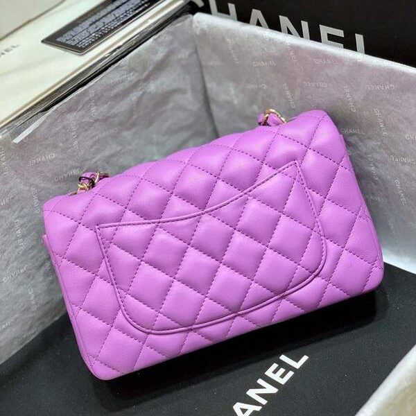chanel旅行包原單香奈兒mini 17cm紫色chb10418
