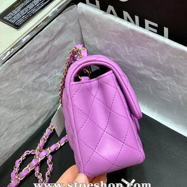 chanel旅行包原單香奈兒mini 17cm紫色chb10418