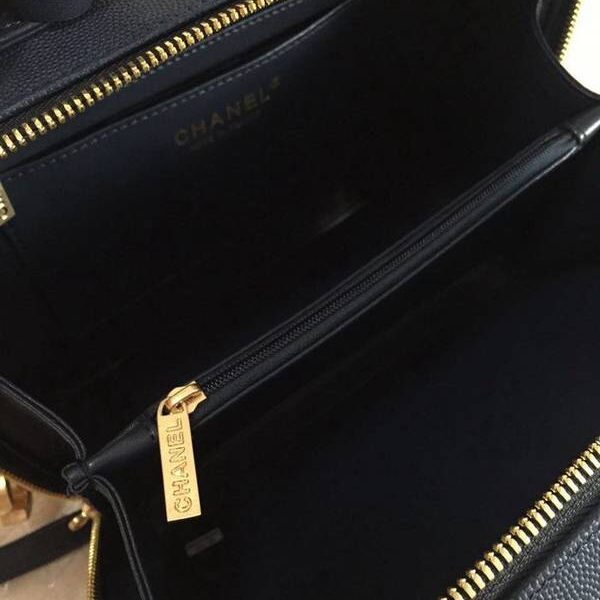 工廠貨源,實物拍攝chanel 93342化妝包立體感logo原廠魚子醬牛皮chb10460